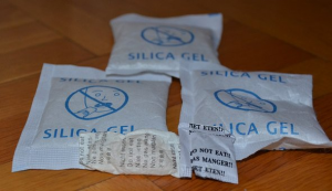 Silica gel desiccant in easy-to-use packets
